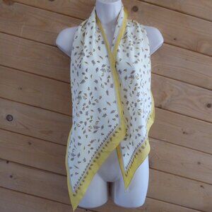 Sally Gee Yellow Cream Snail Long Scarf Wrap 100% Polyester Japan